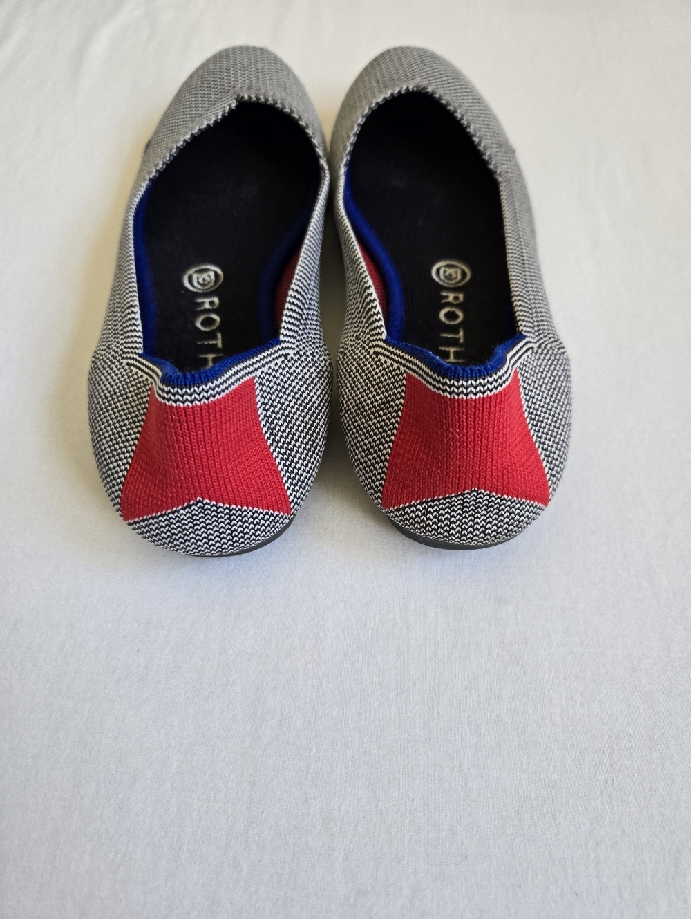 Rothy's The Flat Shoes Shale Cherry Ribbon Ballet Flats Gray Size 8 - Picture 5 of 12